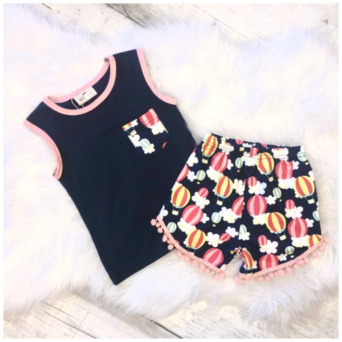 Hot Air Balloon Pom Pom Short Set