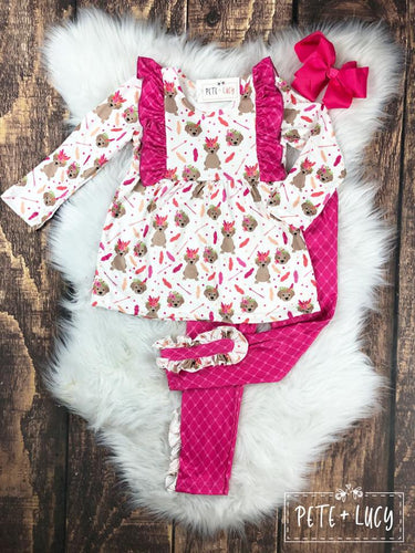 Pink Puppy Pant Set