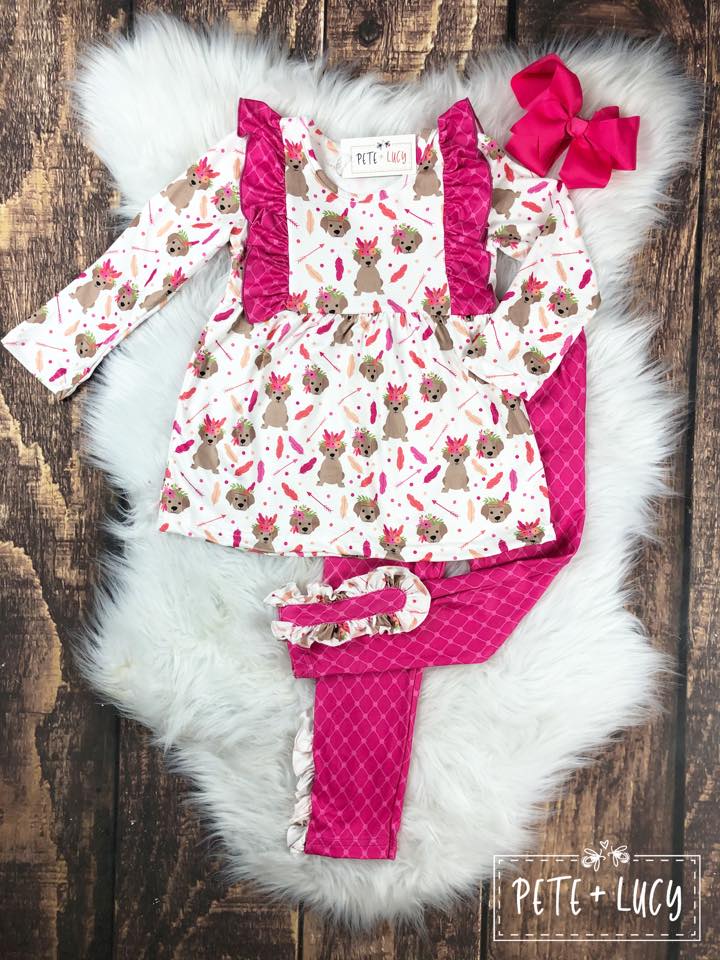 Pink Puppy Pant Set